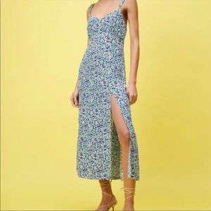Zara Flowy Floral Maxi Dress with Slit